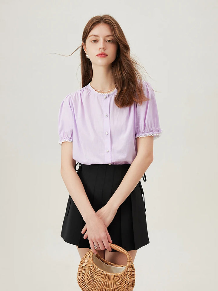 Amélie Violette Cotton Blouse