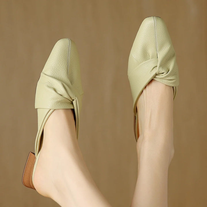 Bow-Knot Leather Mules