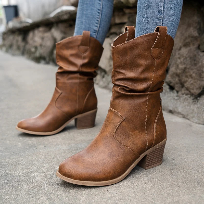 Western Mid-Shaft Slouch Boots