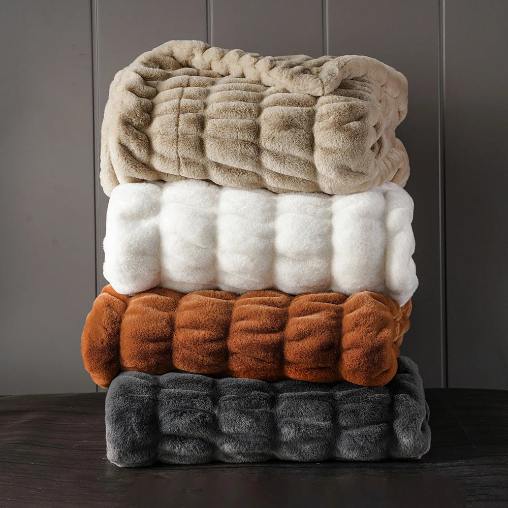 Versailles Faux Rabbit Fur Blanket