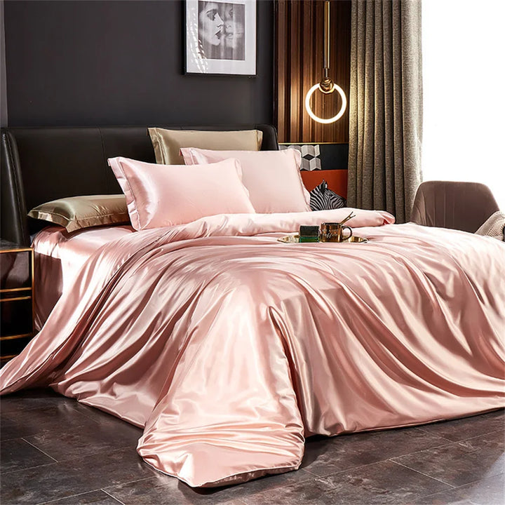 Luxury Silk Bedding Set With Satin Finish