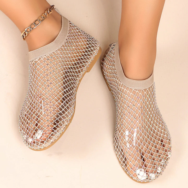 Rosé - Diamond Mesh Flats