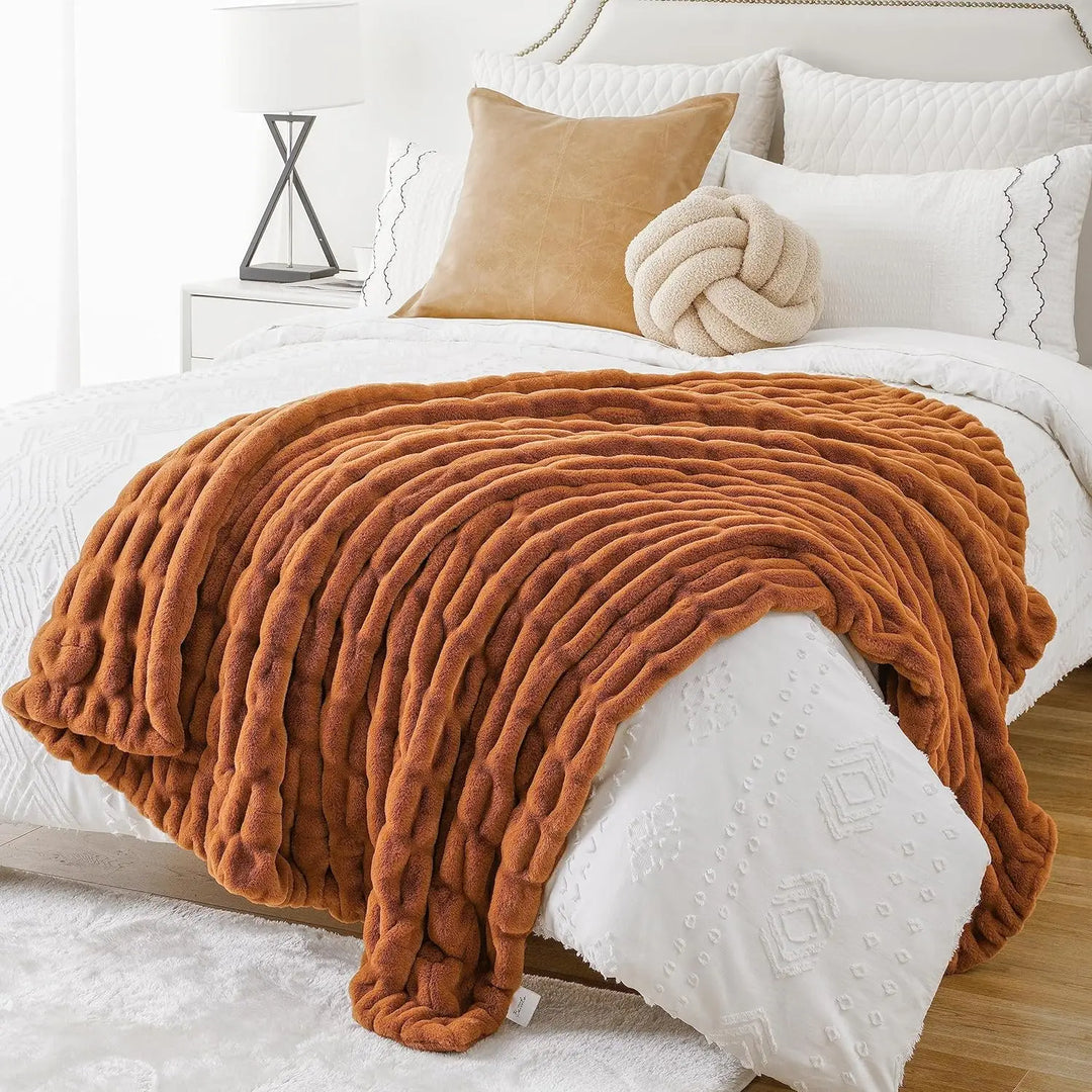 Versailles Faux Rabbit Fur Blanket