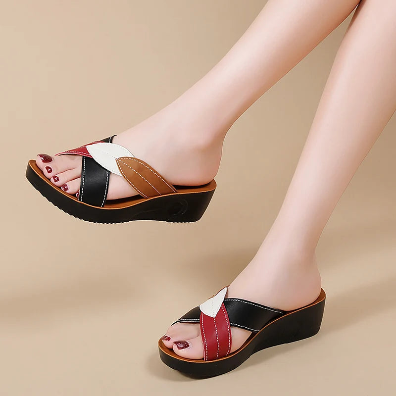 Camila Leather Wedges