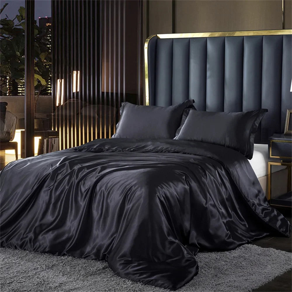 Luxury Silk Bedding Set With Satin Finish