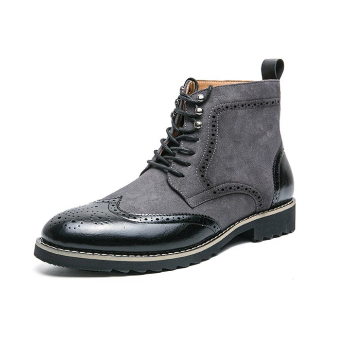 Split Leather Brogues Boots