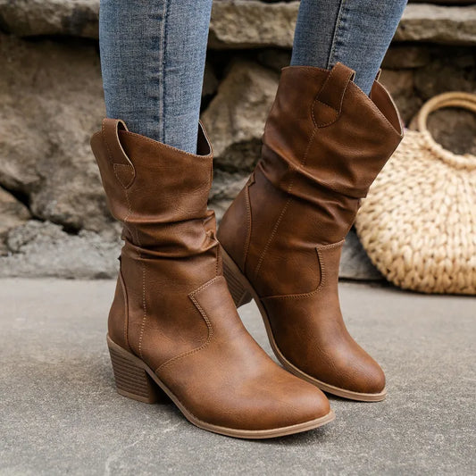 Western Mid-Shaft Slouch Boots