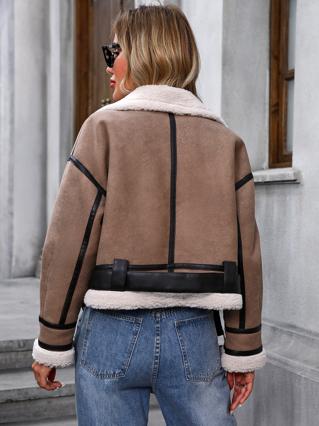 Cropped Sherpa Coat