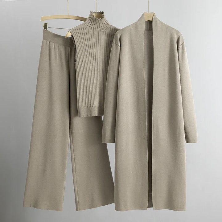 Isabella Three-Piece Set | Relaxed Fit Casual Duster Cardigan