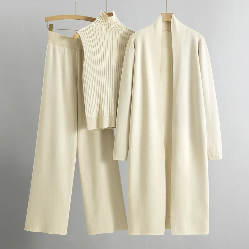 Isabella Three-Piece Set | Relaxed Fit Casual Duster Cardigan