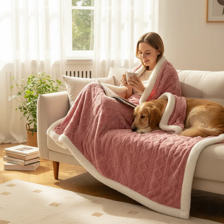 Contemporary Sherpa Fleece Throw Blanket