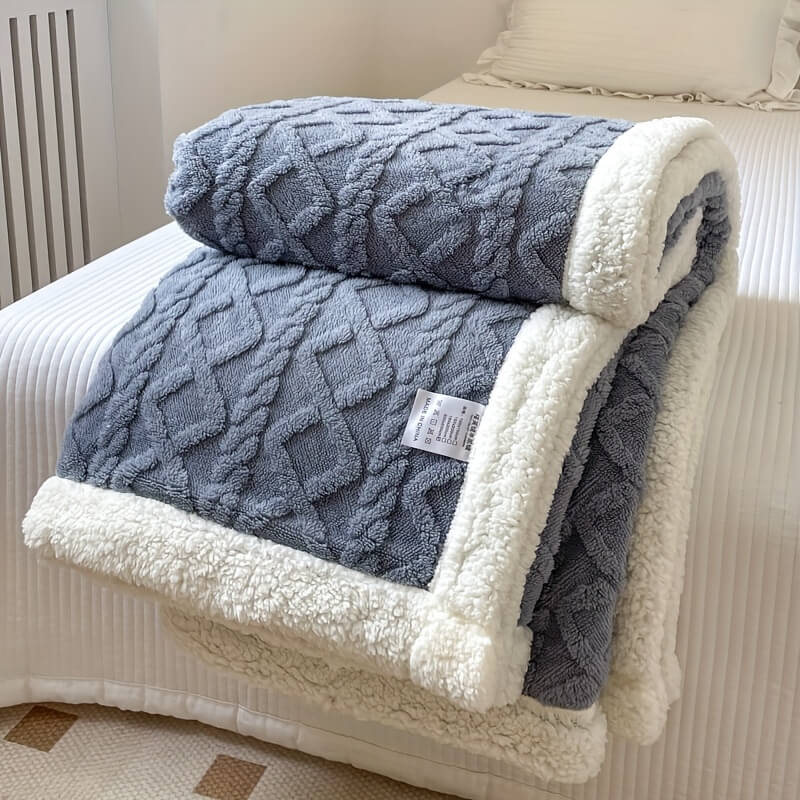 Contemporary Sherpa Fleece Throw Blanket