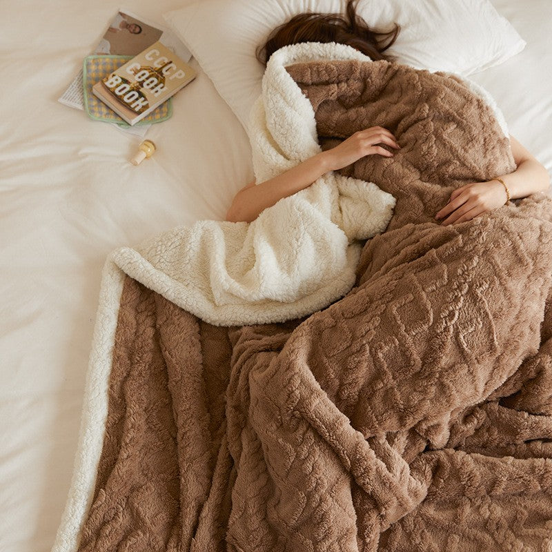 Contemporary Sherpa Fleece Throw Blanket