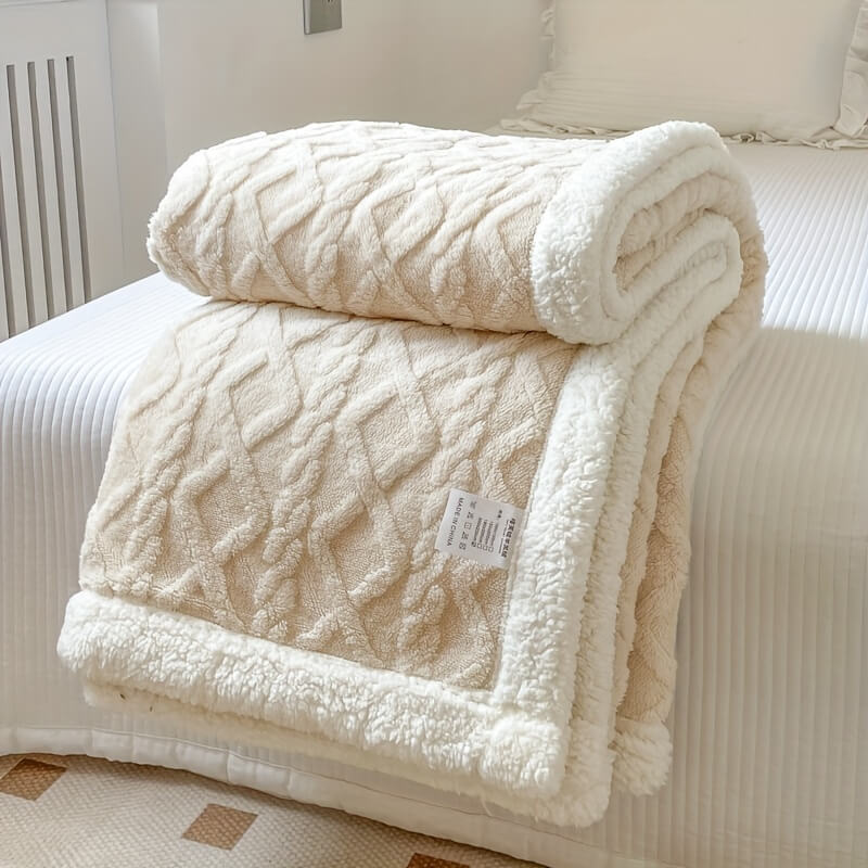 Contemporary Sherpa Fleece Throw Blanket