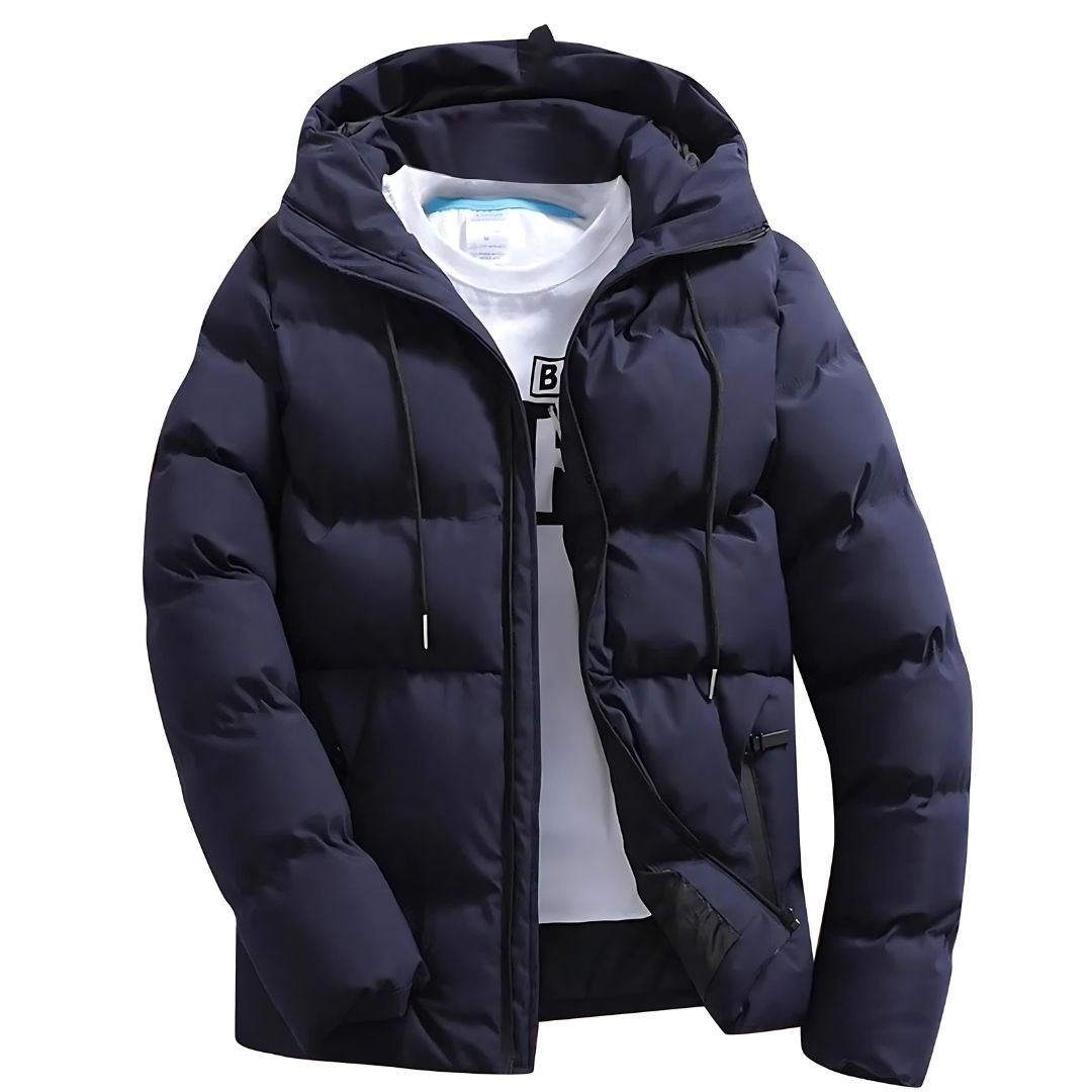 Oscar Hooded Quilted Puffer Jacket | Drawstring Zipper Pockets Jacket
