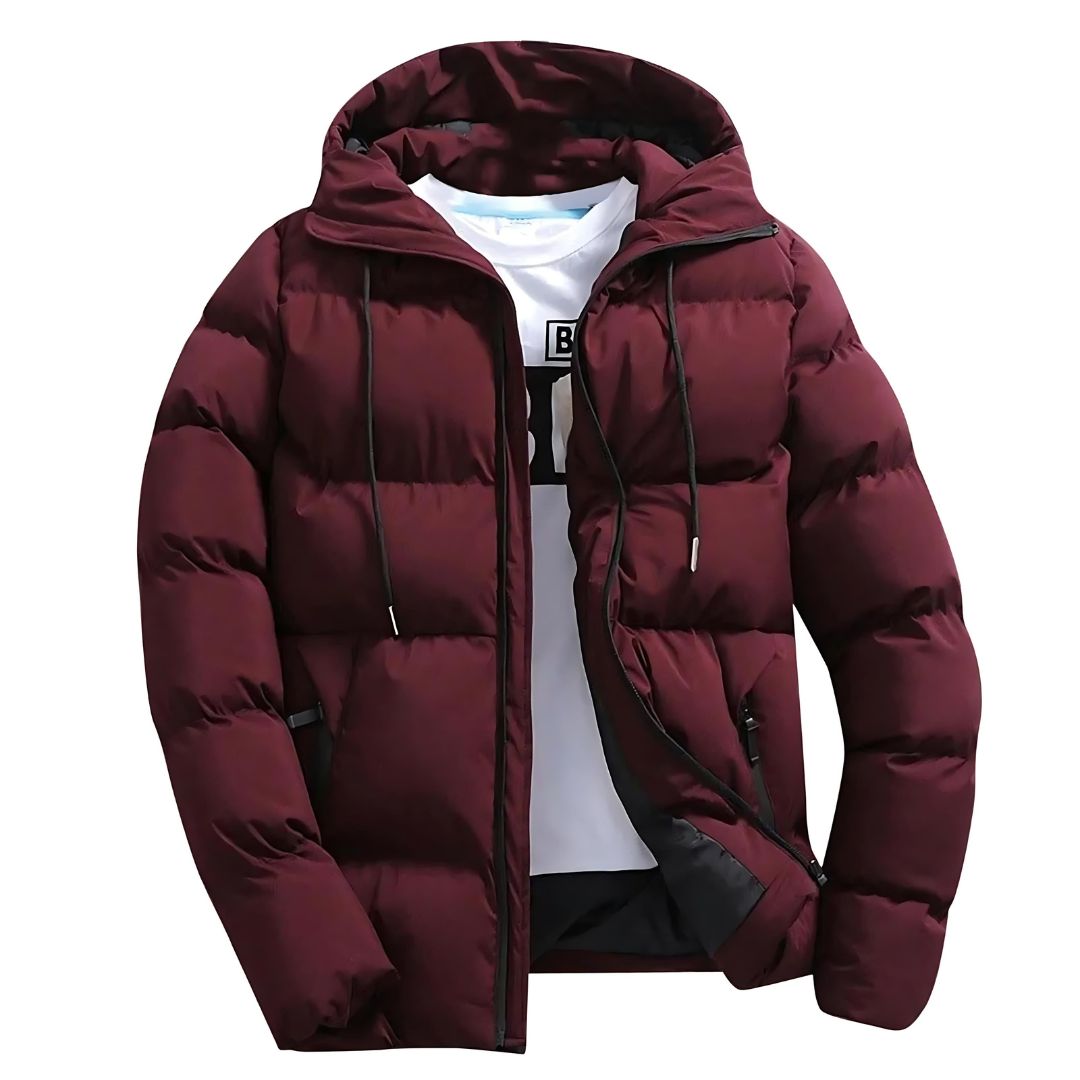 Oscar Hooded Quilted Puffer Jacket | Drawstring Zipper Pockets Jacket