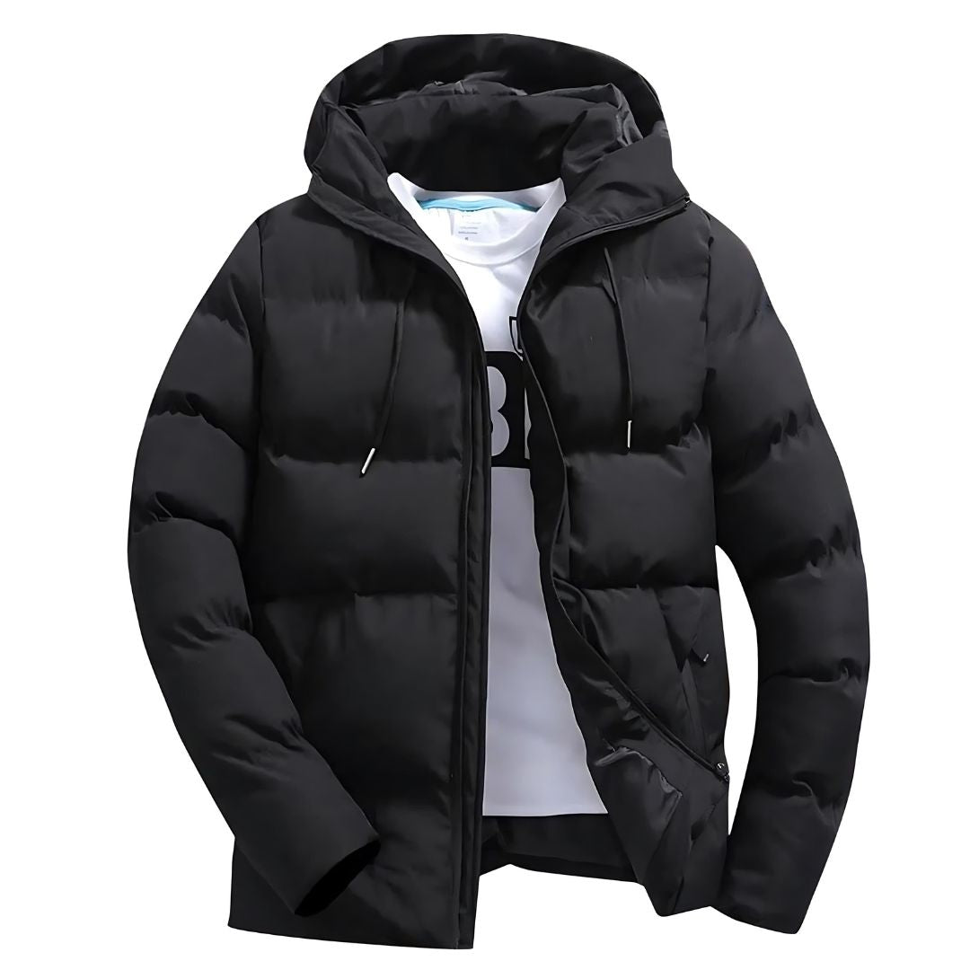 Oscar Hooded Quilted Puffer Jacket | Drawstring Zipper Pockets Jacket