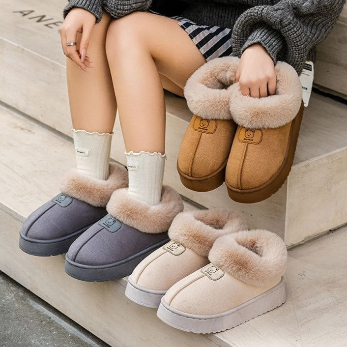 Sienna Plush Lined Bootie Slippers | Platform Sole Bootie Slippers