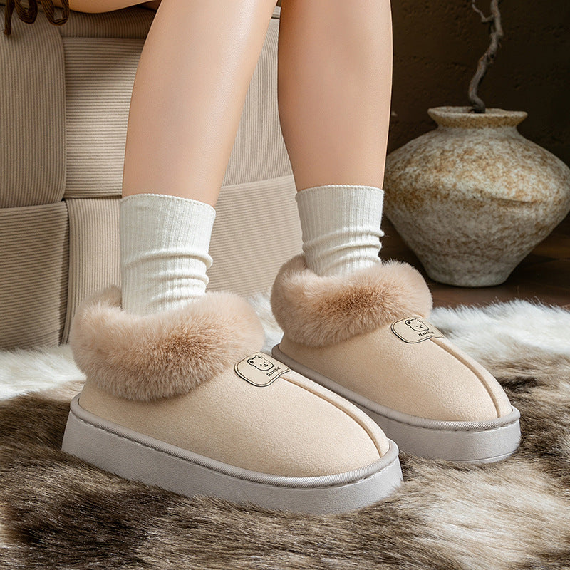Sienna Plush Lined Bootie Slippers | Platform Sole Bootie Slippers