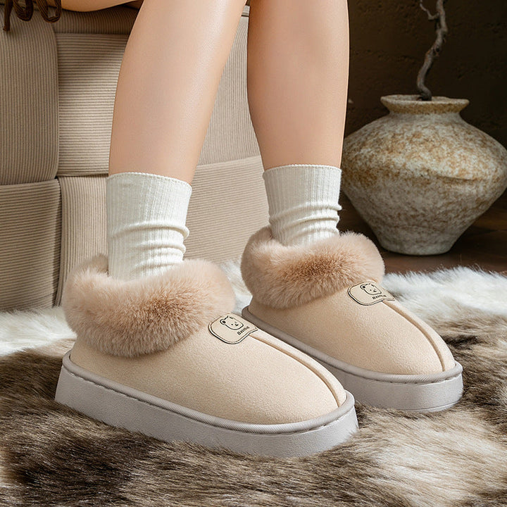 Sienna Plush Lined Bootie Slippers | Platform Sole Bootie Slippers