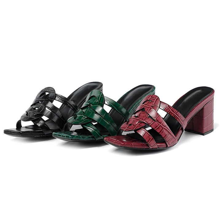 Jade Croc Mules