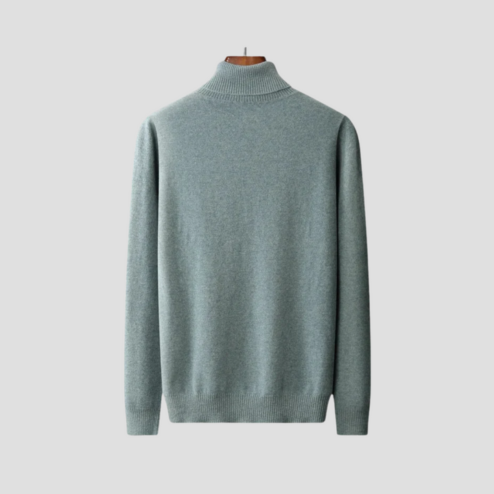 Theodore Regular Fit Ribbed Turtleneck Sweater | Solid Hip-Length Sweater