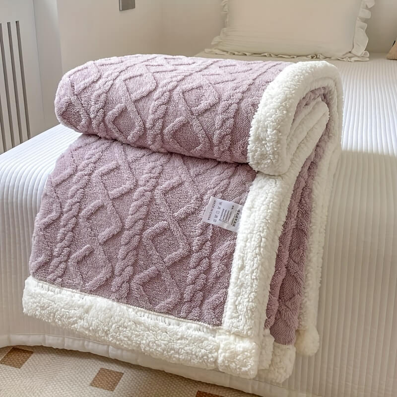 Contemporary Sherpa Fleece Throw Blanket