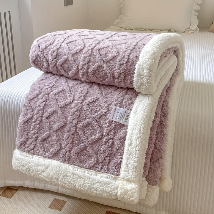 Contemporary Sherpa Fleece Throw Blanket