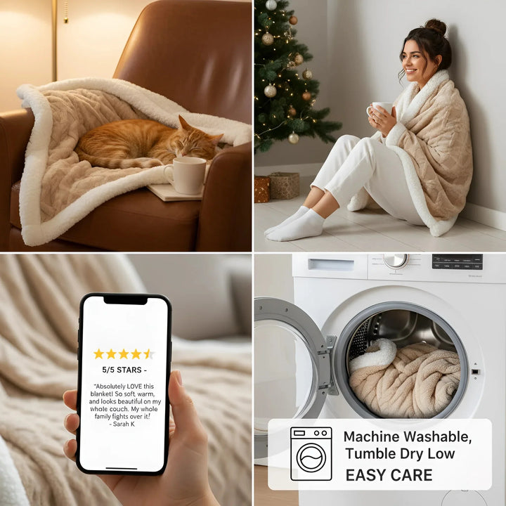 Contemporary Sherpa Fleece Throw Blanket