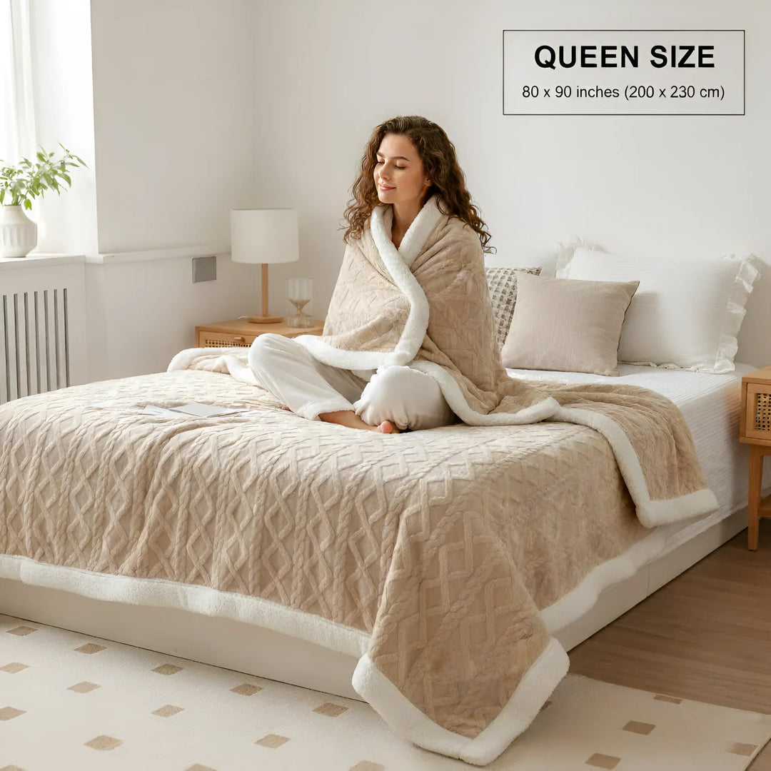 Contemporary Sherpa Fleece Throw Blanket