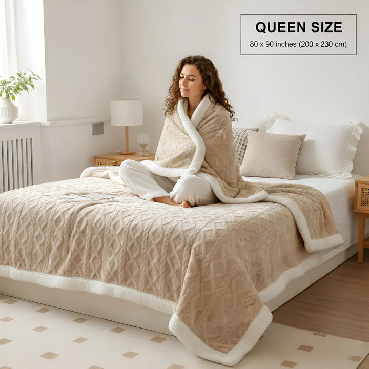 Contemporary Sherpa Fleece Throw Blanket