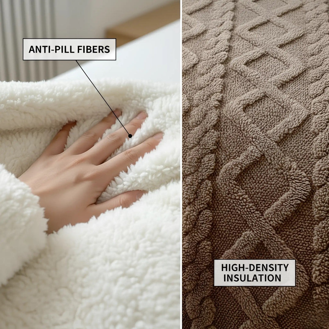 Contemporary Sherpa Fleece Throw Blanket